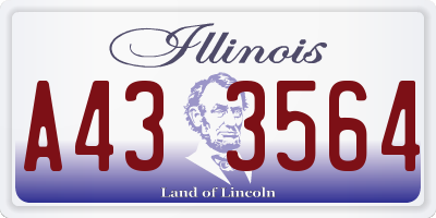 IL license plate A433564