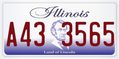 IL license plate A433565