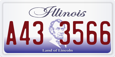 IL license plate A433566