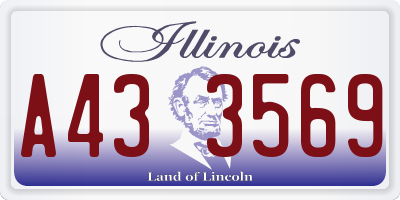 IL license plate A433569