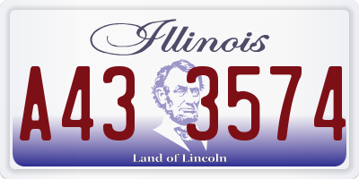 IL license plate A433574