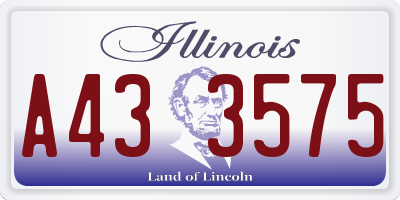 IL license plate A433575