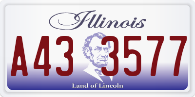 IL license plate A433577