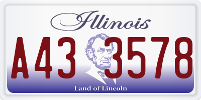 IL license plate A433578