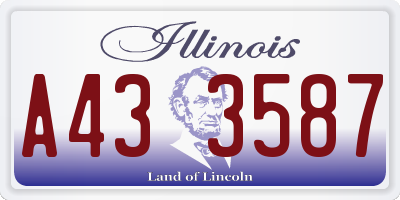 IL license plate A433587