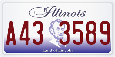 IL license plate A433589