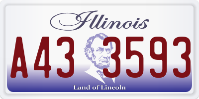 IL license plate A433593