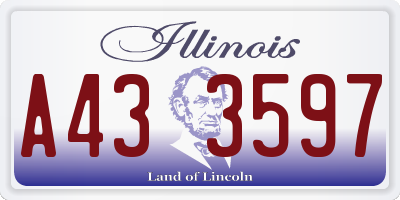 IL license plate A433597