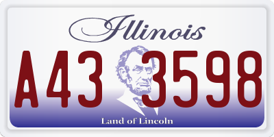 IL license plate A433598