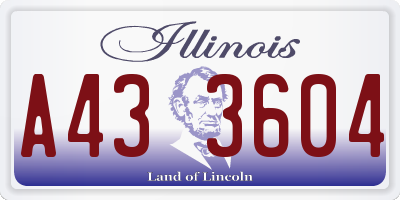 IL license plate A433604