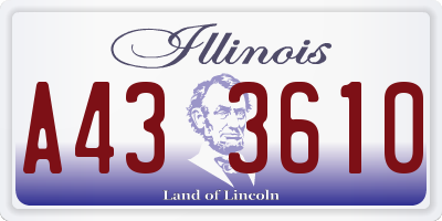 IL license plate A433610