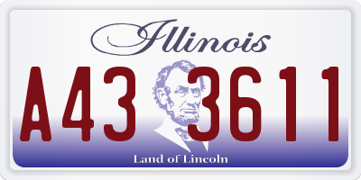 IL license plate A433611