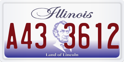 IL license plate A433612