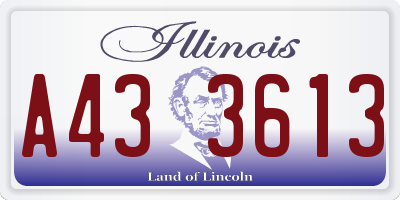IL license plate A433613