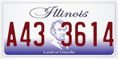 IL license plate A433614