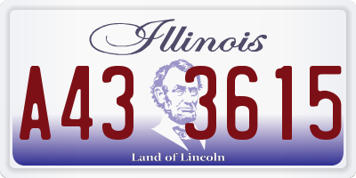 IL license plate A433615