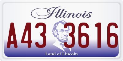 IL license plate A433616