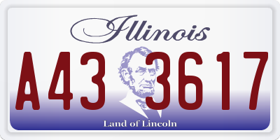 IL license plate A433617