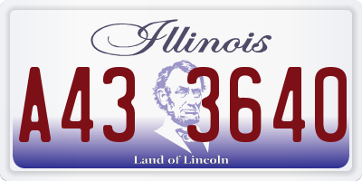 IL license plate A433640