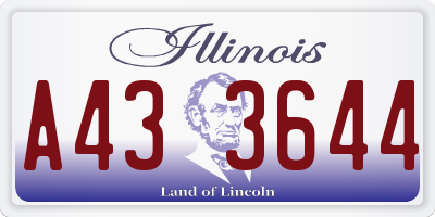 IL license plate A433644