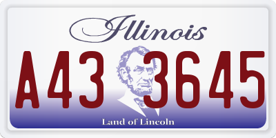 IL license plate A433645
