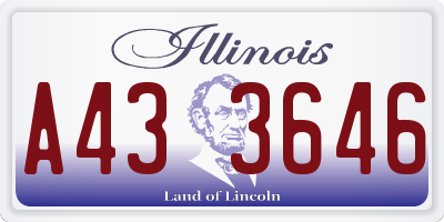 IL license plate A433646