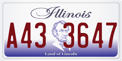 IL license plate A433647