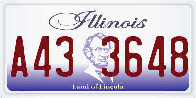 IL license plate A433648