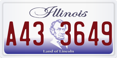 IL license plate A433649