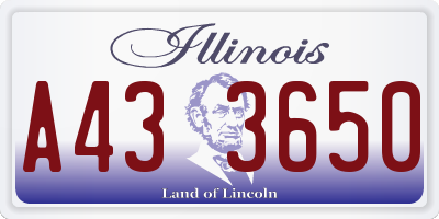 IL license plate A433650