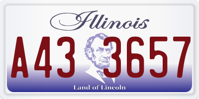 IL license plate A433657