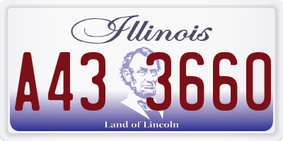 IL license plate A433660