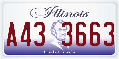 IL license plate A433663