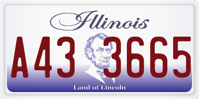 IL license plate A433665