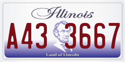 IL license plate A433667