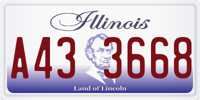 IL license plate A433668