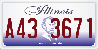IL license plate A433671