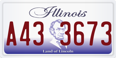 IL license plate A433673
