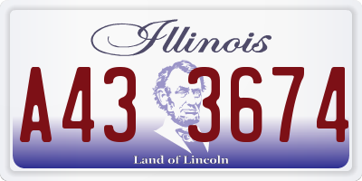 IL license plate A433674