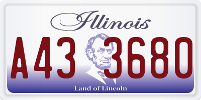 IL license plate A433680