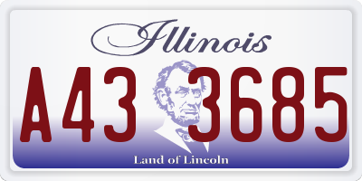 IL license plate A433685