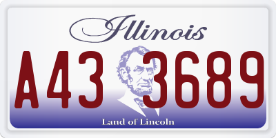 IL license plate A433689