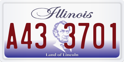 IL license plate A433701