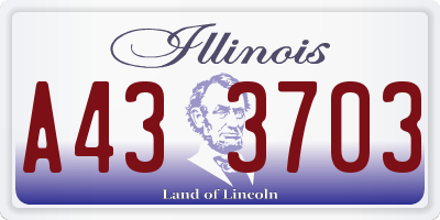 IL license plate A433703