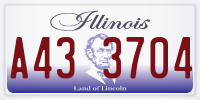IL license plate A433704