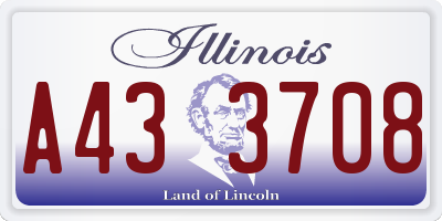 IL license plate A433708