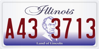 IL license plate A433713