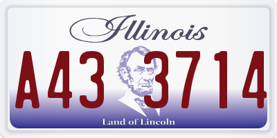 IL license plate A433714
