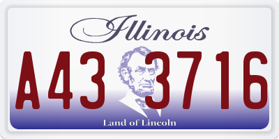 IL license plate A433716