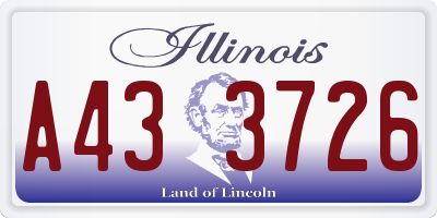 IL license plate A433726
